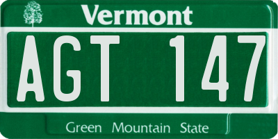 VT license plate AGT147