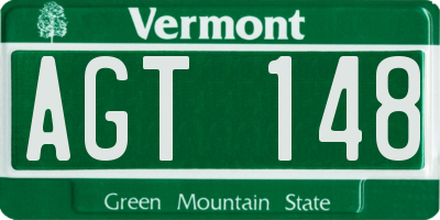 VT license plate AGT148