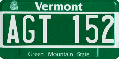 VT license plate AGT152