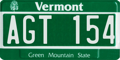 VT license plate AGT154