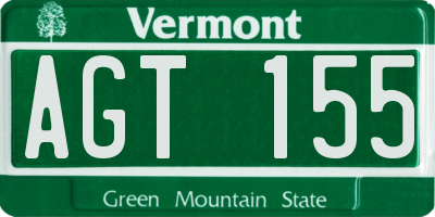 VT license plate AGT155