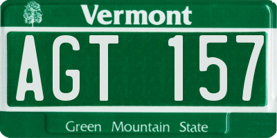 VT license plate AGT157