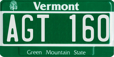 VT license plate AGT160