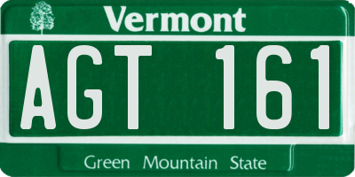 VT license plate AGT161
