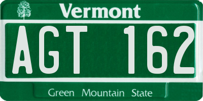 VT license plate AGT162
