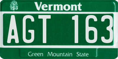 VT license plate AGT163