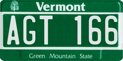 VT license plate AGT166