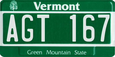 VT license plate AGT167