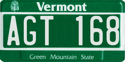 VT license plate AGT168