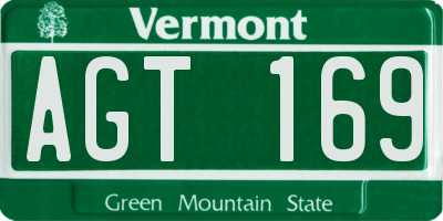 VT license plate AGT169