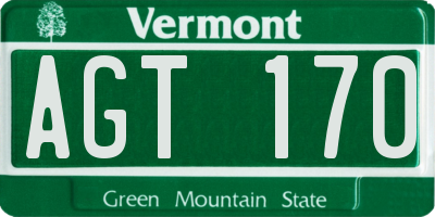VT license plate AGT170