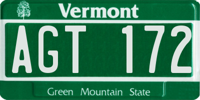 VT license plate AGT172