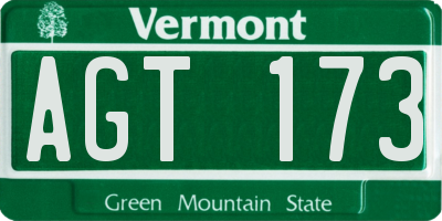 VT license plate AGT173