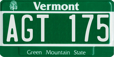 VT license plate AGT175
