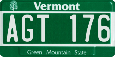 VT license plate AGT176