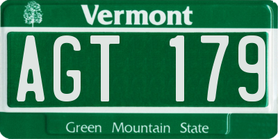 VT license plate AGT179