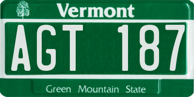 VT license plate AGT187