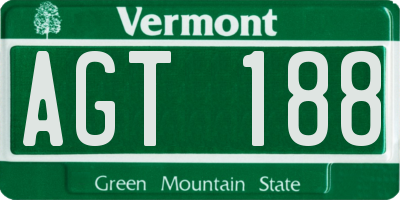 VT license plate AGT188