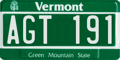VT license plate AGT191