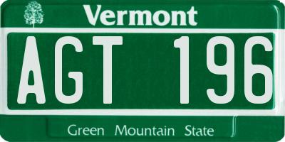 VT license plate AGT196