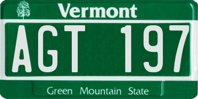 VT license plate AGT197