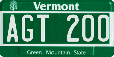 VT license plate AGT200