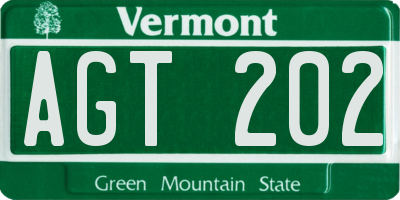 VT license plate AGT202