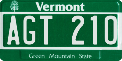 VT license plate AGT210