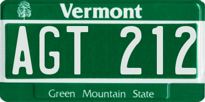 VT license plate AGT212