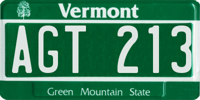 VT license plate AGT213