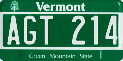 VT license plate AGT214