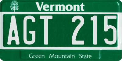 VT license plate AGT215