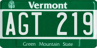 VT license plate AGT219