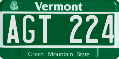 VT license plate AGT224