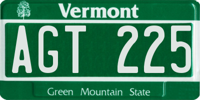 VT license plate AGT225
