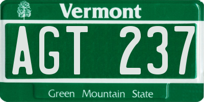 VT license plate AGT237