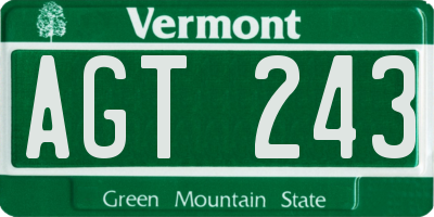 VT license plate AGT243