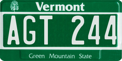 VT license plate AGT244