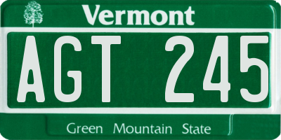 VT license plate AGT245