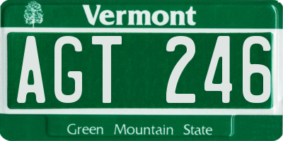 VT license plate AGT246