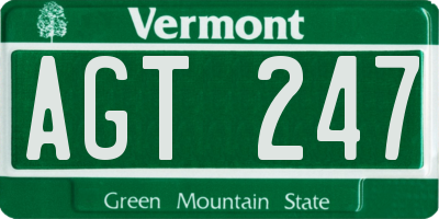VT license plate AGT247