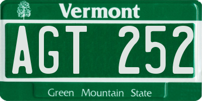VT license plate AGT252