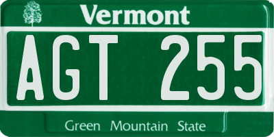 VT license plate AGT255