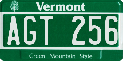 VT license plate AGT256