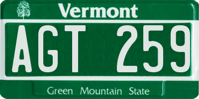 VT license plate AGT259