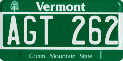 VT license plate AGT262