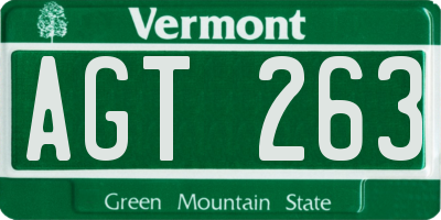 VT license plate AGT263