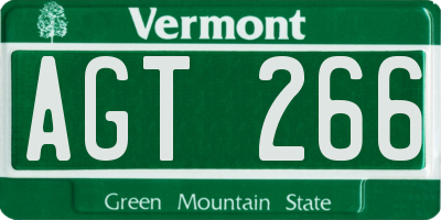 VT license plate AGT266