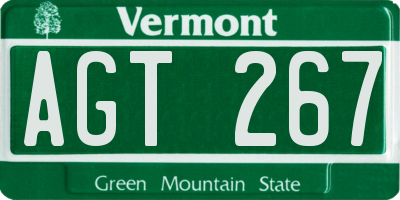 VT license plate AGT267