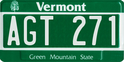 VT license plate AGT271